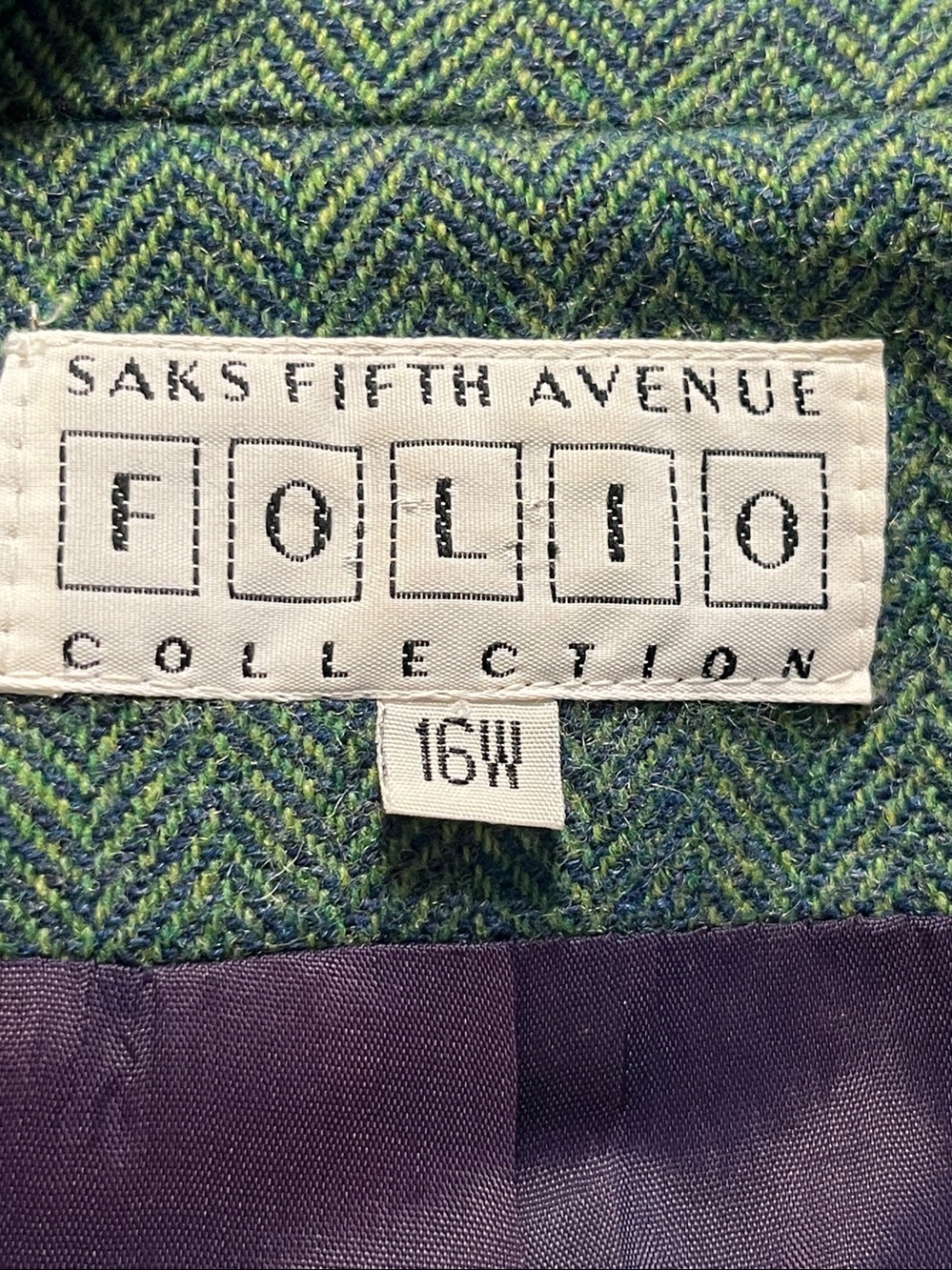 Vintage 70s Saks Fifth Avenue Lambswool Blazer Classic Academia 16W - Picture 4 of 8